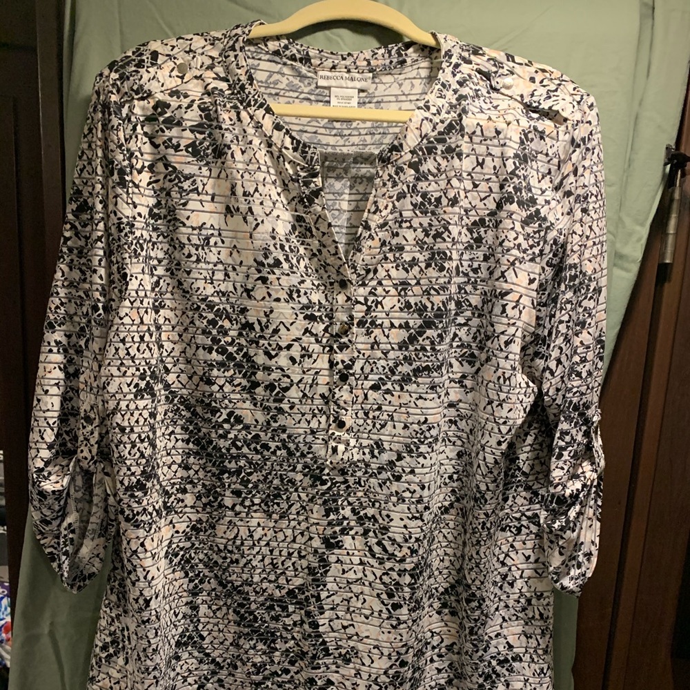 Beautiful pull over button down blouse